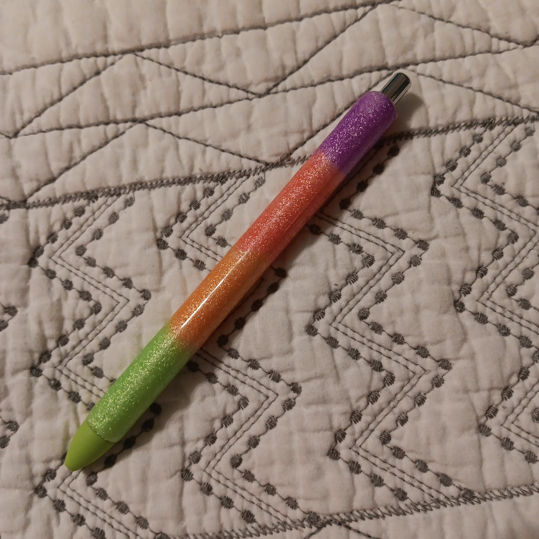 Rainbow glitter epoxy pen